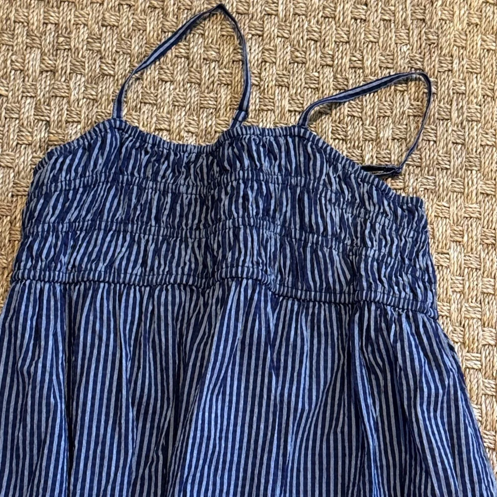 Elegant Navy Striped Women's Dress - Picture 2 of 9